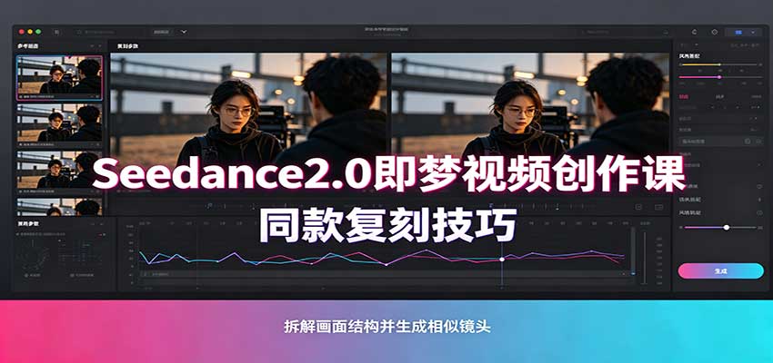 Seedance2.0即梦视频创作课：剧本式视频制作，同款复刻技巧，多行业案例落地教学-悟思笔记，一个低调的学习营。