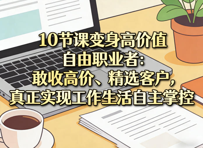 10节课变身高价值自由职业者：敢收高价、精选客户，真正实现工作生活自主掌控-悟思笔记，一个低调的学习营。