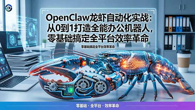 OpenClaw龙虾自动化实战：从0到1打造全能办公机器人，零基础搞定全平台效率革命-悟思笔记，一个低调的学习营。