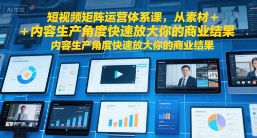 短视频矩阵运营体系课，从素材+内容生产角度快速放大你的商业结果-悟思笔记，一个低调的学习营。