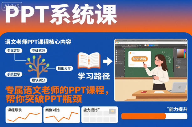 PPT系统课，专属语文老师的PPT课程，帮你突破PPT瓶颈-悟思笔记，一个低调的学习营。
