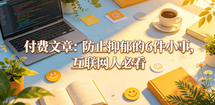 付费文章：防止抑郁的6件小事，互联网人必看！-悟思笔记，一个低调的学习营。