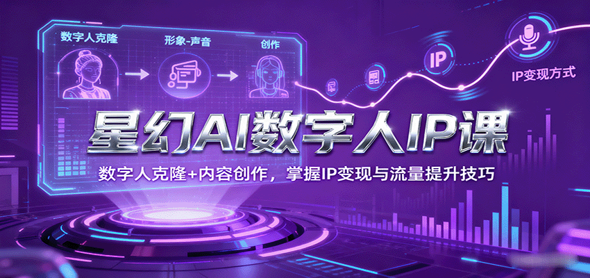 星幻AI数字人IP课，数字人克隆+内容创作，掌握IP变现与流量提升技巧-悟思笔记，一个低调的学习营。