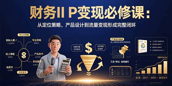 财务IP变现必修课：从定位策略、产品设计到流量变现形成完整闭环-悟思笔记，一个低调的学习营。