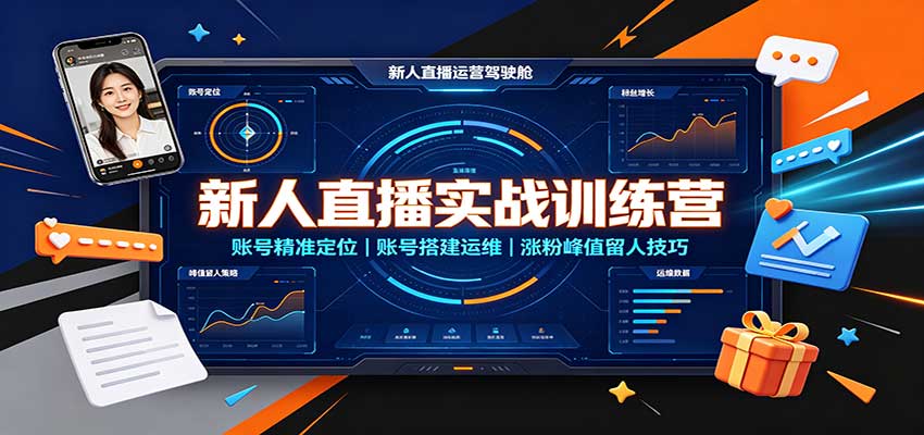 新人直播实战训练营：账号精准定位，账号搭建运维，涨粉峰值留人技巧-悟思笔记，一个低调的学习营。