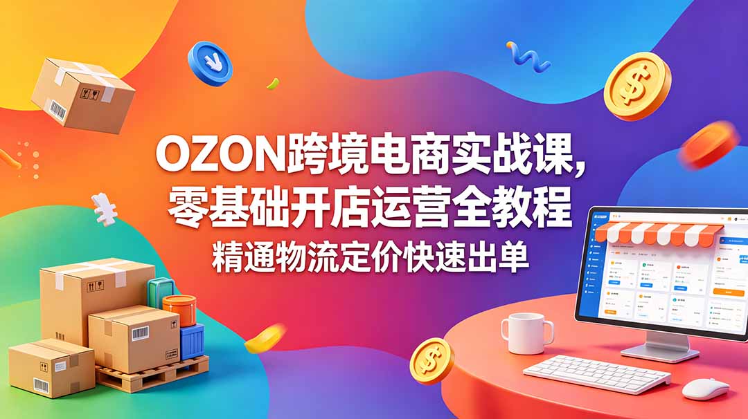 OZON 跨境电商实战课，零基础开店运营全教程，精通物流定价快速出单-悟思笔记，一个低调的学习营。