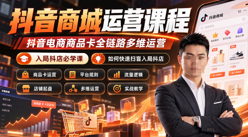 抖音商城运营课程，抖音电商商品卡全链路多维运营，入局抖店必学课， 如何快速扫盲入局抖店(更新1025)-悟思笔记，一个低调的学习营。