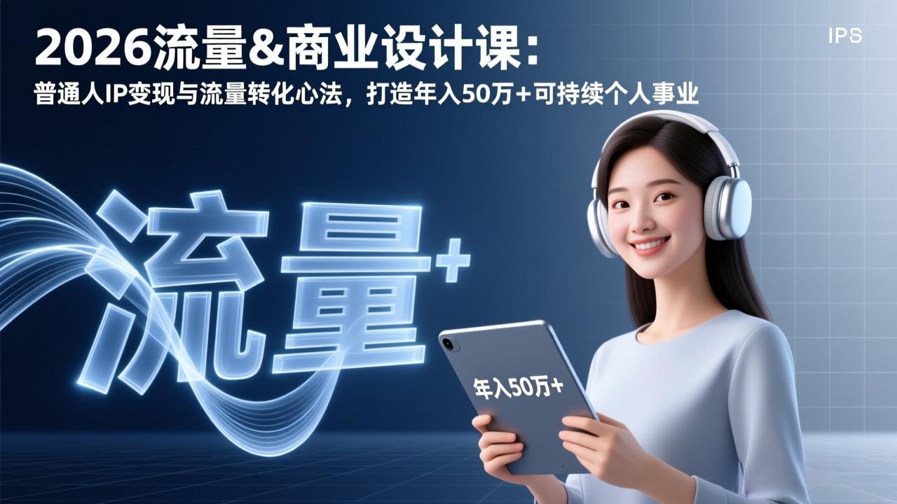 2026流量&商业设计课：普通人IP变现与流量转化心法，打造年入50万+可持续个人事业-悟思笔记，一个低调的学习营。