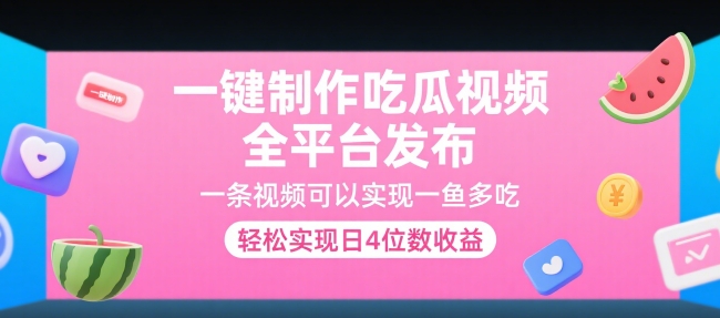 一键制作吃瓜视频，全平台发布，一条视频可以实现一鱼多吃，轻松实现日4位数收益【揭秘】-悟思笔记，一个低调的学习营。
