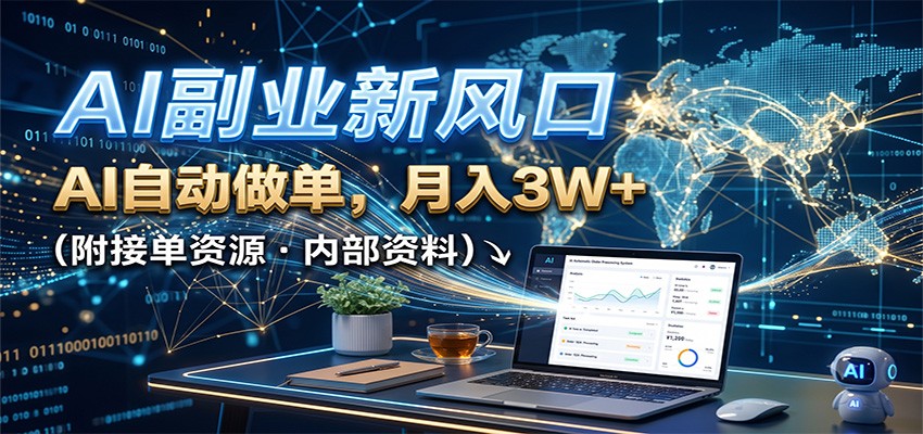 AI副业新风口,AI自动做单,月入3W+,附接单资源-悟思笔记,一个低调的学习营。