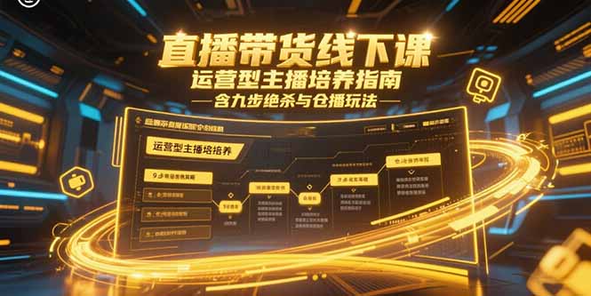 直播带货线下课，运营型主播培养指南，含九步绝杀与仓播玩法-悟思笔记，一个低调的学习营。