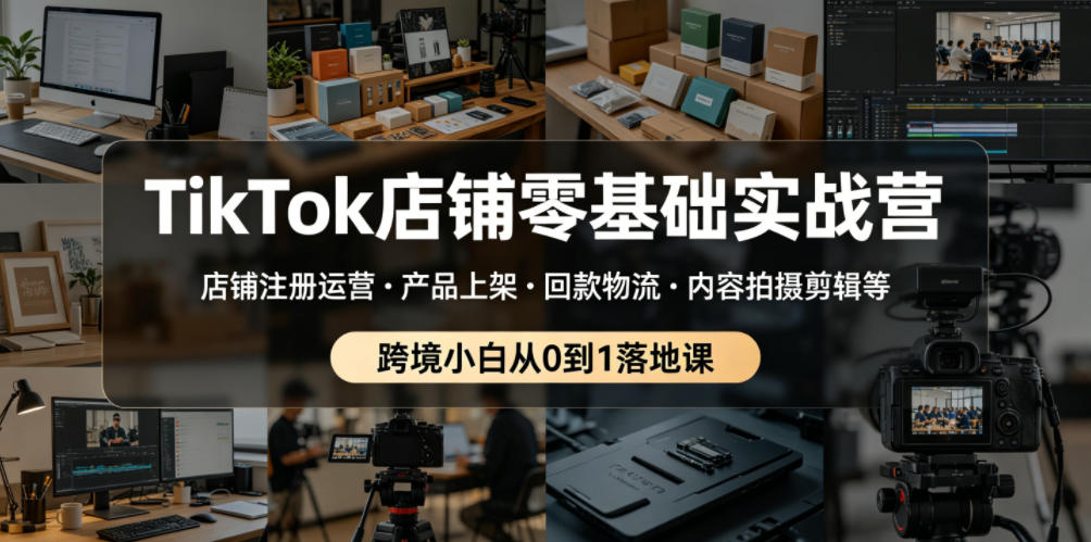 TikTok店铺零基础实战营，店铺注册运营・产品上架・回款物流・内容拍摄剪辑等 ，跨境小白从0到1落地课-悟思笔记，一个低调的学习营。