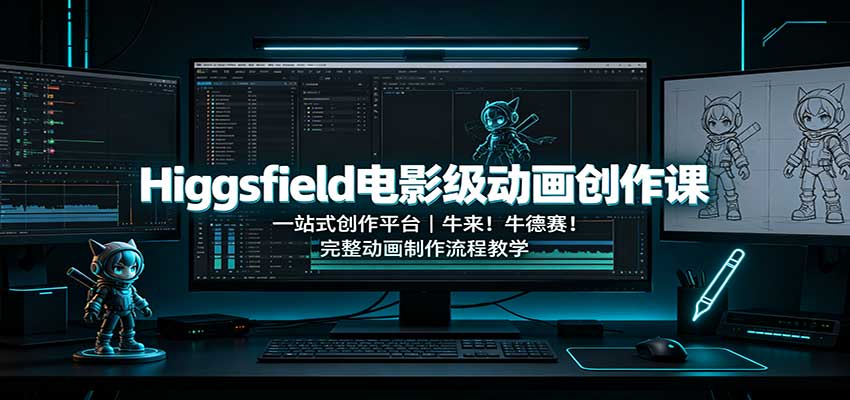 Higgsfield电影级动画创作课：一站式创作平台，牛来！牛德赛！完整动画制作流程教学-悟思笔记，一个低调的学习营。