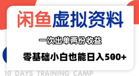 闲鱼虚拟资料新变现玩法，信息差项目，一次出单两份收益，无需囤货，可批量矩阵，零基础小白也能日入多张-悟思笔记，一个低调的学习营。