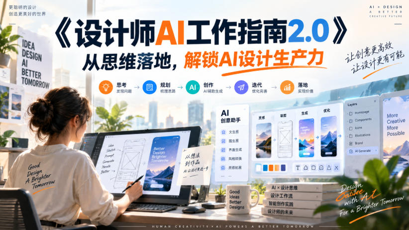 《设计师AI工作指南2.0》从思维落地-无水印，解锁AI设计生产力-悟思笔记，一个低调的学习营。