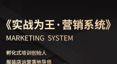 老杨·服装老板必修课《实战为王-营销系统》实现业绩被动式增长-悟思笔记，一个低调的学习营。