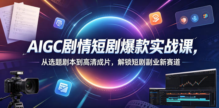 AIGC剧情短剧爆款实战课，从选题剧本到高清成片，解锁短剧副业新赛道(更新0906)-悟思笔记，一个低调的学习营。