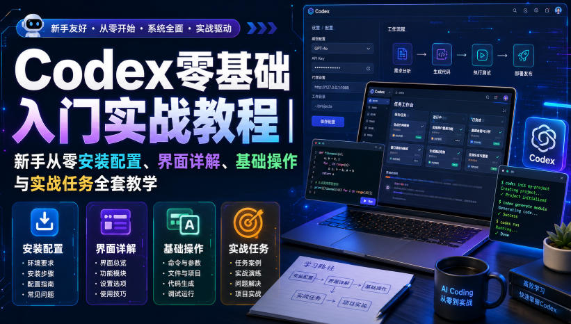 Codex零基础入门实战教程｜新手从零安装配置、界面详解、基础操作与实战任务全套教学-悟思笔记，一个低调的学习营。