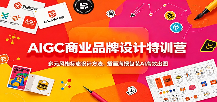AIGC商业品牌设计特训营：多元风格标志设计方法，插画海报包装AI高效出图-悟思笔记，一个低调的学习营。