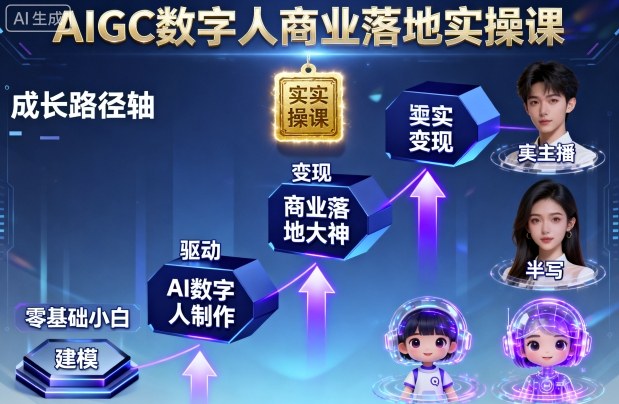 AIGC数字人商业落地实操课，从零基础小白到AI数字人大神-悟思笔记，一个低调的学习营。
