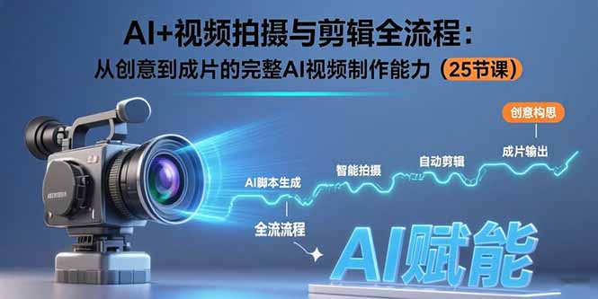 AI+视频拍摄与剪辑全流程：从创意到成片的完整AI视频制作能力(25节课-悟思笔记，一个低调的学习营。