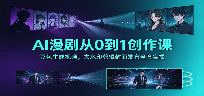 AI漫剧从0到1创作课：豆包生成视频，去水印剪辑封面发布全套实操-悟思笔记，一个低调的学习营。