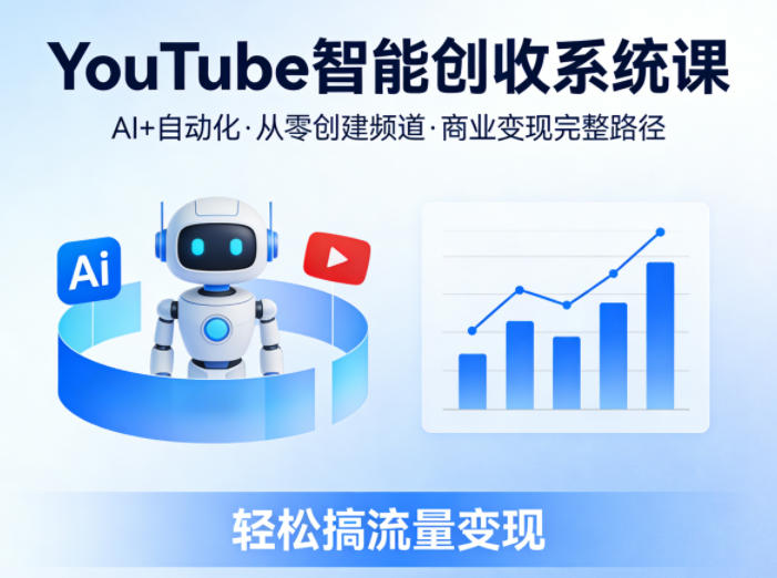 YouTube智能创收系统课，AI+自动化，从零创建YouTube频道并实现商业变现的完整路径，轻松搞流量变现-悟思笔记，一个低调的学习营。