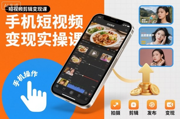 手机短视频变现实操课，短视频剪辑变现课-悟思笔记，一个低调的学习营。