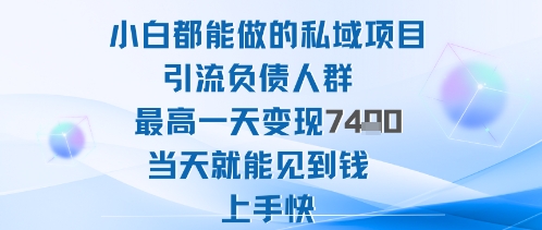 2025年小白都能做的私域项目引流负债人群最高一天变现1k+高变现难度低当天就能见到钱上手快-悟思笔记，一个低调的学习营。