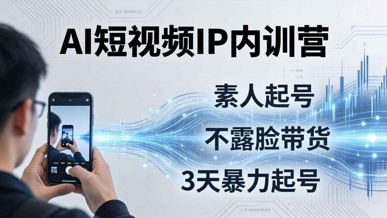 2026AI短视频IP内训营：从素人起号到不露脸带货，3天暴力起号全流程拆解-悟思笔记，一个低调的学习营。