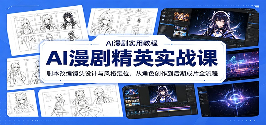 AI漫剧精英实战课：剧本改编镜头设计与风格定位，从角色创作到后期成片全流程-悟思笔记，一个低调的学习营。