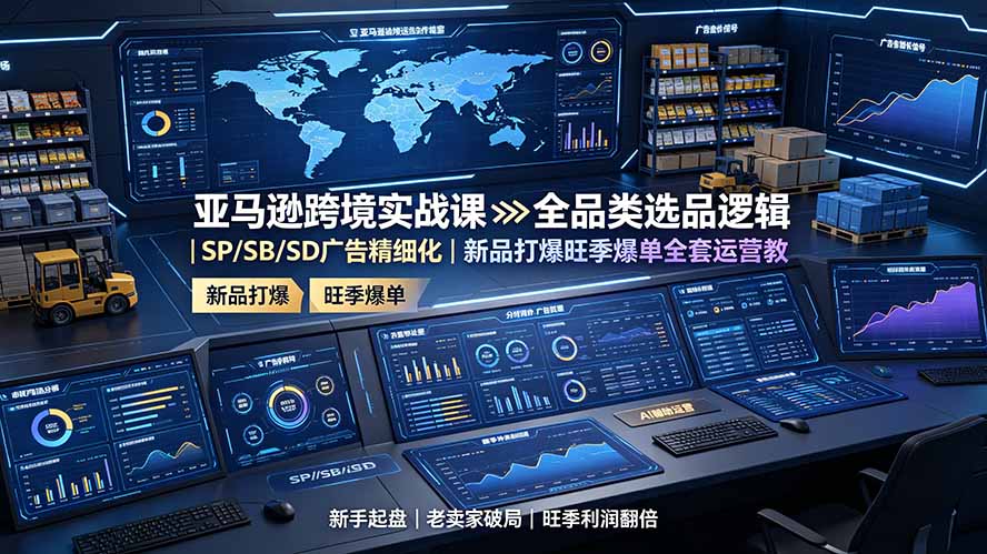 亚马逊跨境实战课：全品类选品逻辑｜SP/SB/SD广告精细化｜新品打爆旺季爆单全套运营教程-悟思笔记，一个低调的学习营。
