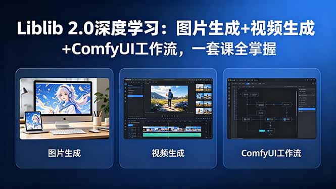 Liblib 2.0深度学习：图片生成+视频生成+ComfyUI工作流，一套课全掌握-悟思笔记，一个低调的学习营。