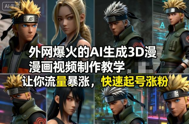外网爆火的AI生成3D漫画视频制作教学，让你流量暴涨，快速起号涨粉！-悟思笔记，一个低调的学习营。
