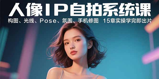 人像IP自拍系统课：构图、光线、Pose、氛围、手机修图 15章实操学完即出片-悟思笔记，一个低调的学习营。