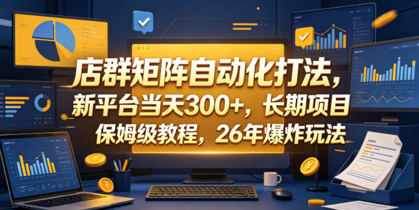 店群矩阵自动化打法，新平台当天300+，长期项目，保姆级教程，26年爆炸玩法【揭秘】-悟思笔记，一个低调的学习营。