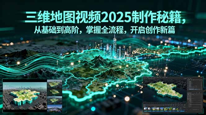 三维地图视频2025制作秘籍，从基础到高阶，掌握全流程，开启创作新篇-悟思笔记，一个低调的学习营。