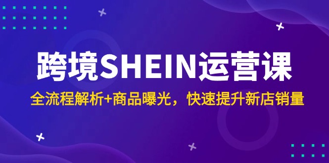 跨境SHEIN运营课，全流程解析+商品曝光，快速提升新店销量-悟思笔记，一个低调的学习营。