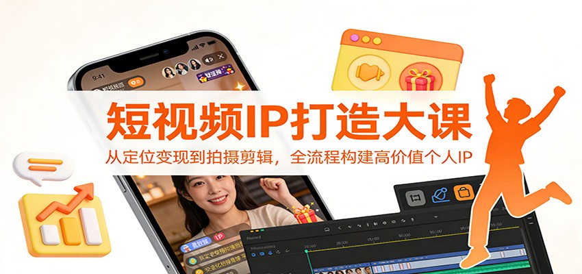 短视频IP打造大课：从定位变现到拍摄剪辑，全流程构建高价值个人IP-悟思笔记，一个低调的学习营。