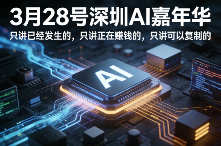3月28号深圳AI嘉年华，只讲已经发生的，只讲正在賺钱的，只讲可以复制的-悟思笔记，一个低调的学习营。