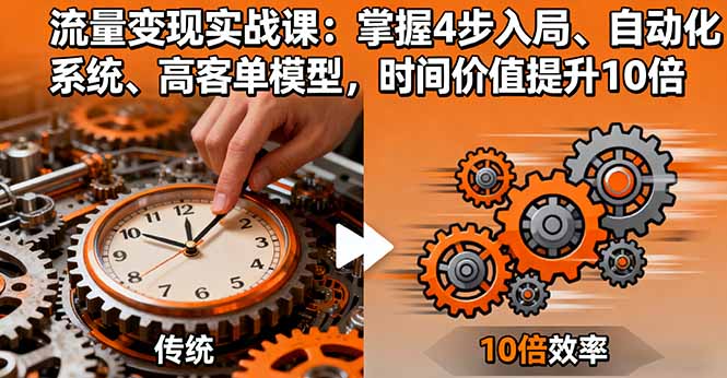 流量变现实战课：掌握4步入局、自动化系统、高客单模型，时间价值提升10倍-悟思笔记，一个低调的学习营。