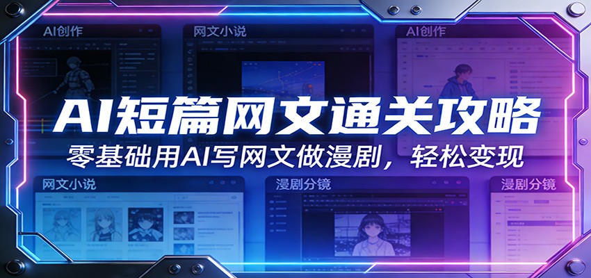 AI短篇网文通关攻略：零基础用AI写网文做漫剧，轻松变现-悟思笔记，一个低调的学习营。