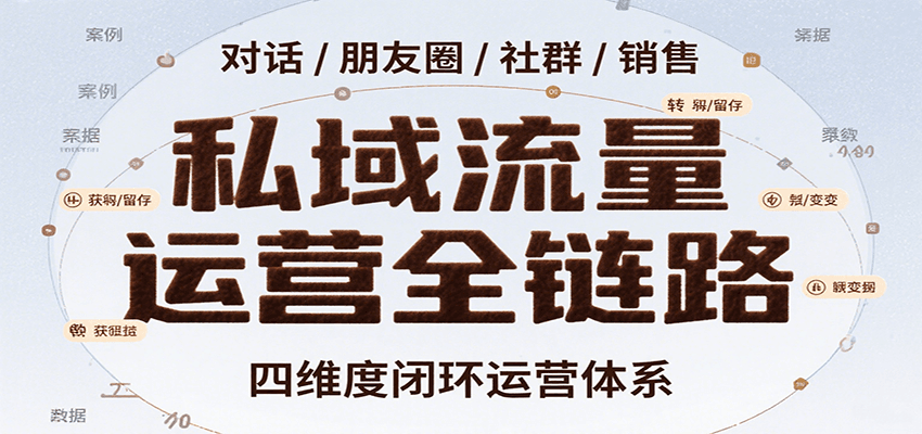 私域流量运营全链路，开场对话设计、朋友圈运营、社群管理、一对一销售SOP-悟思笔记，一个低调的学习营。