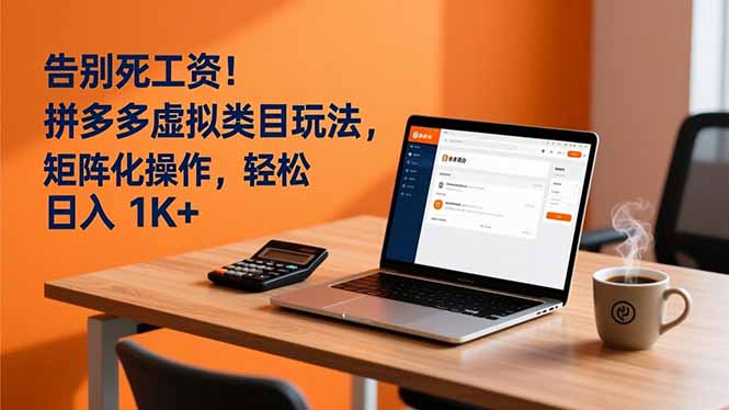 告别死工资！拼多多虚拟类目玩法，矩阵化操作，轻松日入 1K+-悟思笔记，一个低调的学习营。