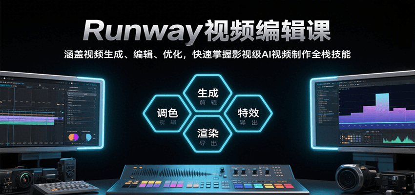 Runway视频编辑课，涵盖视频生成、编辑、优化，快速掌握影视级AI视频制作全栈技能-悟思笔记，一个低调的学习营。