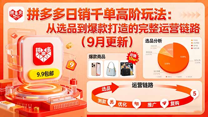 拼多多日销千单高阶玩法：从选品到爆款打造的完整运营链路(9月更新-悟思笔记，一个低调的学习营。