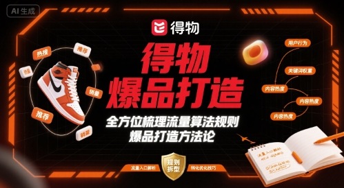 得物爆品打造，全方位梳理得物流量算法规则爆品打造规则-悟思笔记，一个低调的学习营。