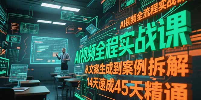 AI视频全流程实战课，从文案生成到案例拆解，14天速成45天精通-悟思笔记，一个低调的学习营。