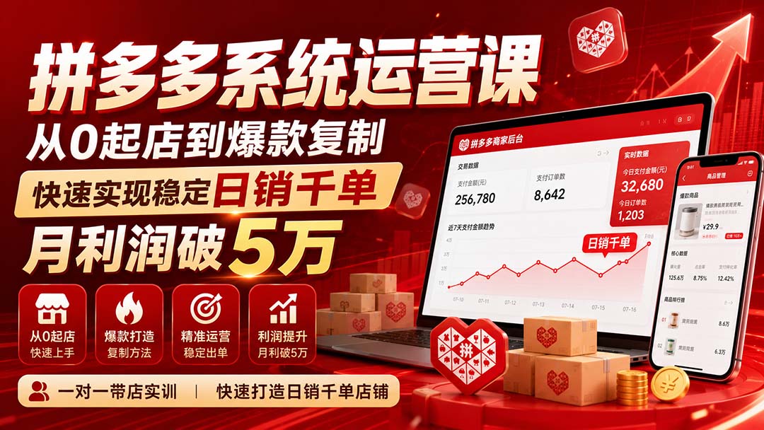 拼多多系统运营课(更新8月-悟思笔记，一个低调的学习营。