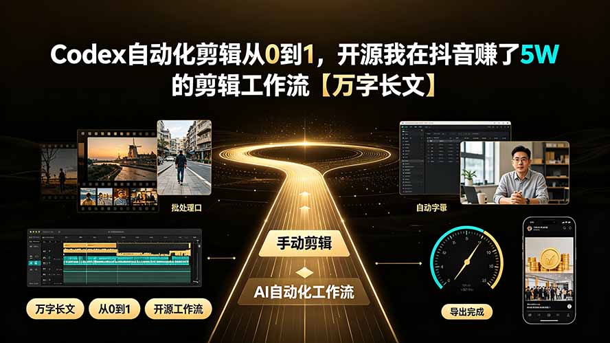 Codex自动化剪辑从0到1，开源我在抖音赚了5W 的剪辑工作流【万字长文】-悟思笔记，一个低调的学习营。